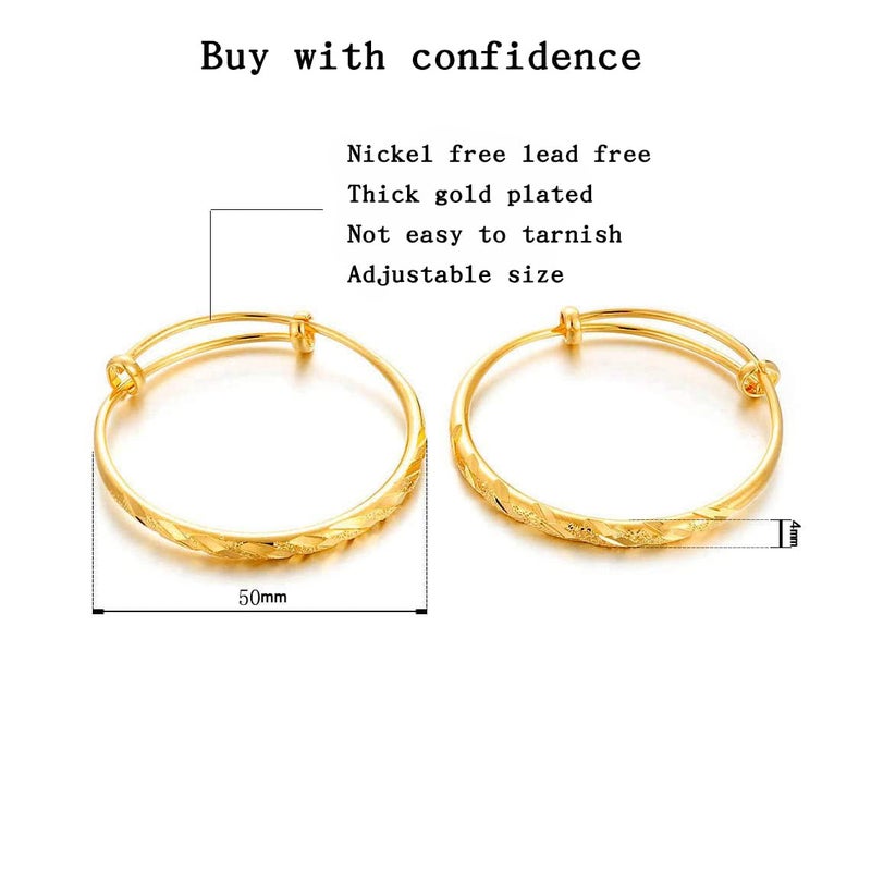 Ethlyn 2pcs/lot 18K Gold Plated Stars Kids Lucky Bangles &bracelets Birthday Christmas Gifts for baby boys and girls (B145) - Image 5